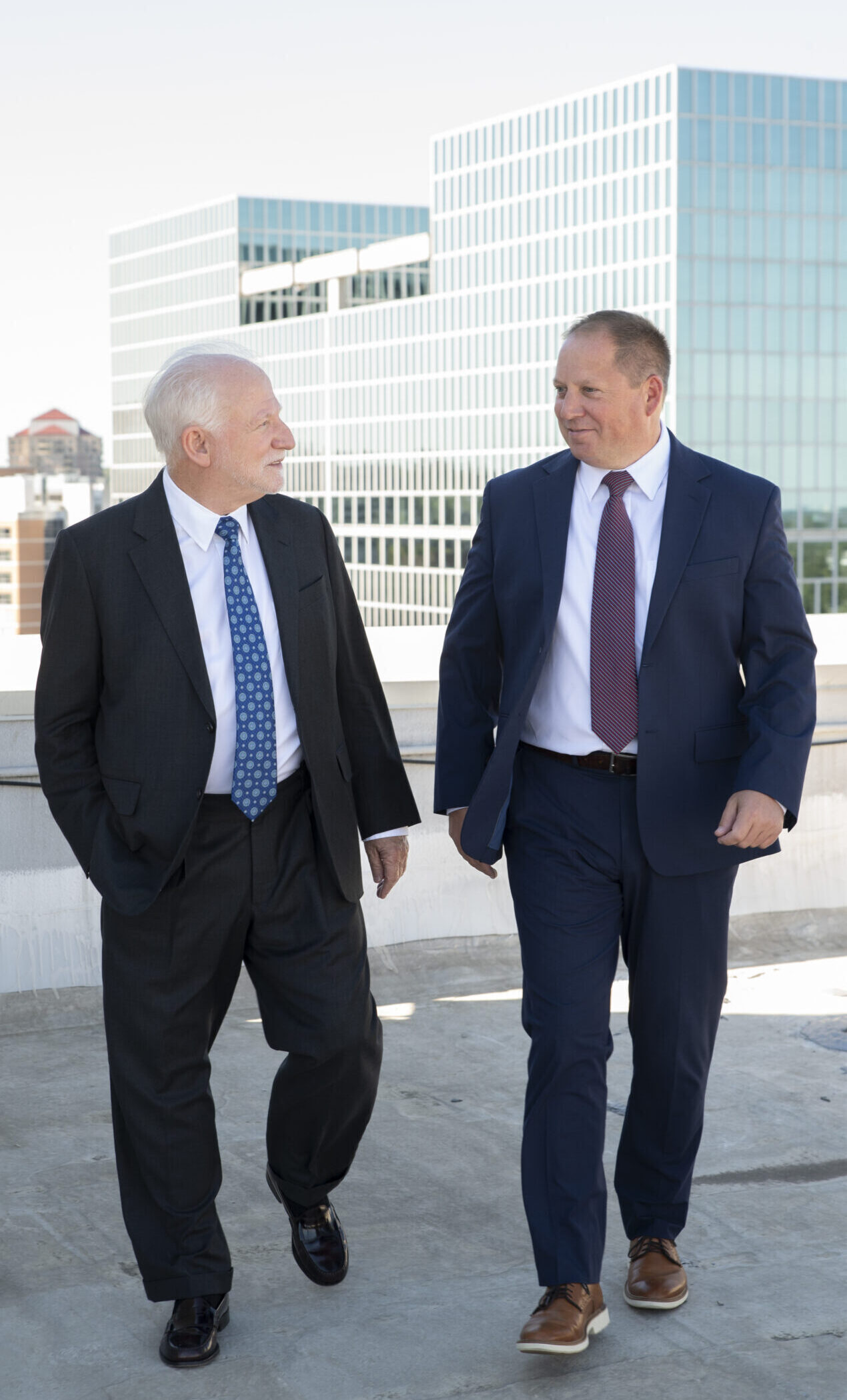 Joseph Rhoades and Stephen Morrow Walking on Rooftop in Wilmington DE