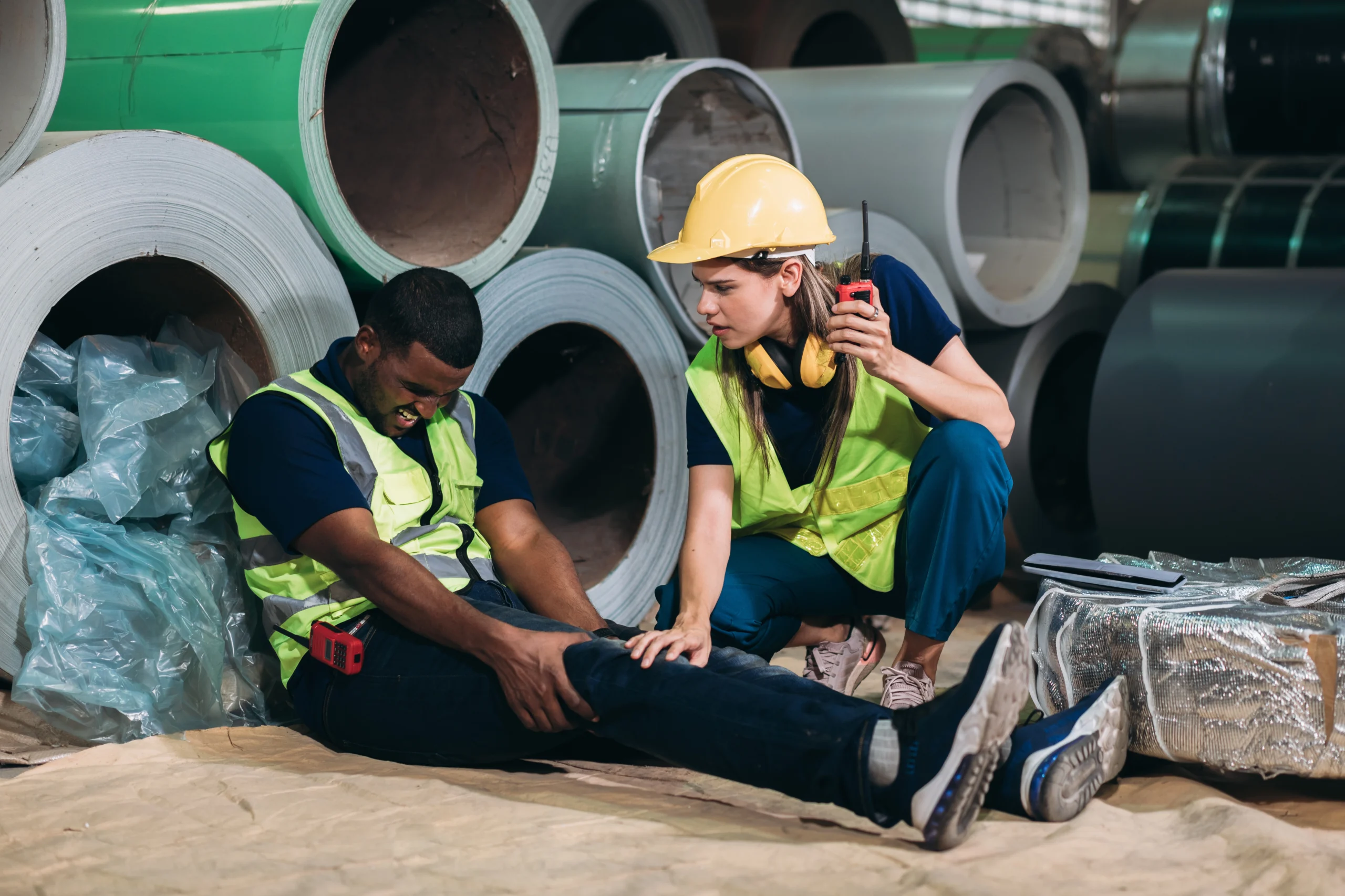 man injured from on a construction site